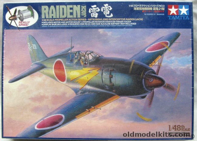 Tamiya 1/48 Mitsubishi J2M3 Raiden Jack Motorized, 61503 plastic model kit